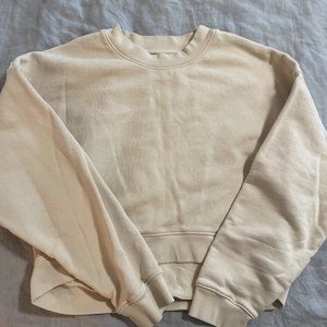 Mate Cropped Crew Neck Sweatshirt (Bone)